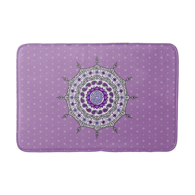 Tapis De Bain Mehndi Imaginaire Mat Bain Argent (Devant)
