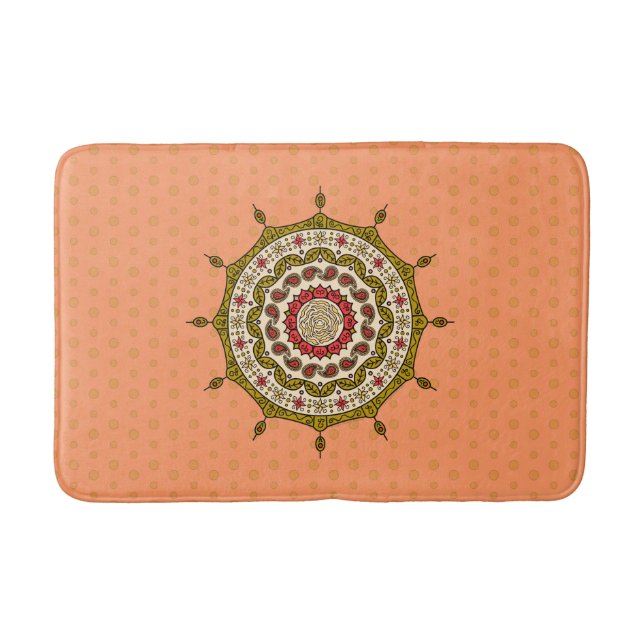 Tapis De Bain Mehndi Imaginaire Mat Bain Or (Devant)