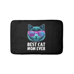 Tapis De Bain Meilleur Chat Maman Jamais mignonne Lunettes Drôle