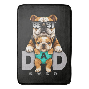 Tapis De Bain Meilleur Papa Bouledogue Ever – Cute Bouledogue Fê