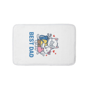 Tapis De Bain Meilleur Papa Golf Chat Câlin Mignon Design Vector