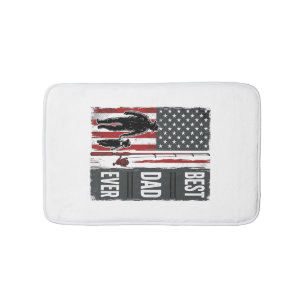 Tapis De Bain Meilleur Papa Jamais Drapeau de Pêche Design Vecto