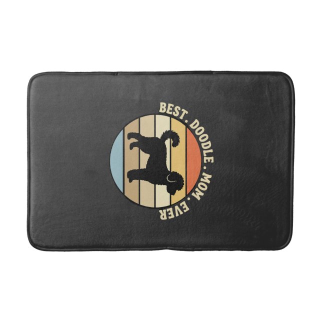 Tapis De Bain Meilleure maman Doodle Rétro Chien (Devant)
