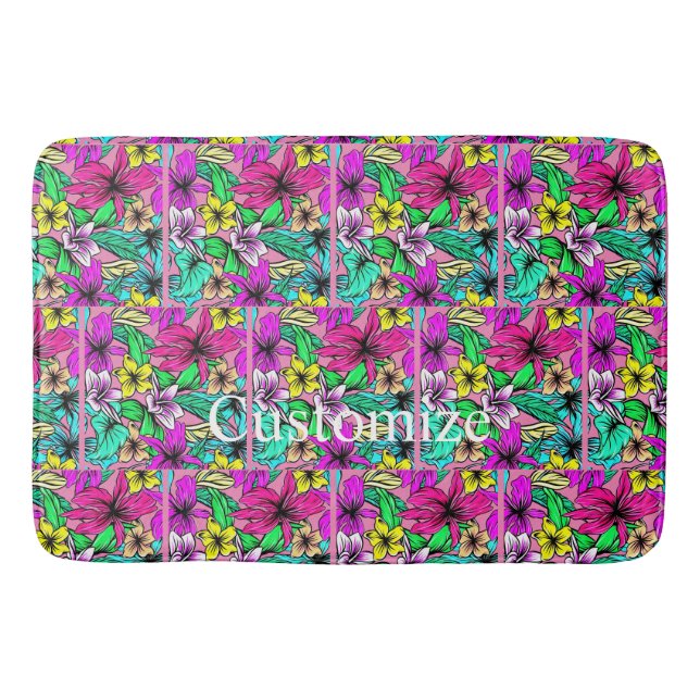 Tapis De Bain Mélange de fleurs tropicales Thunder_Cove (Devant)