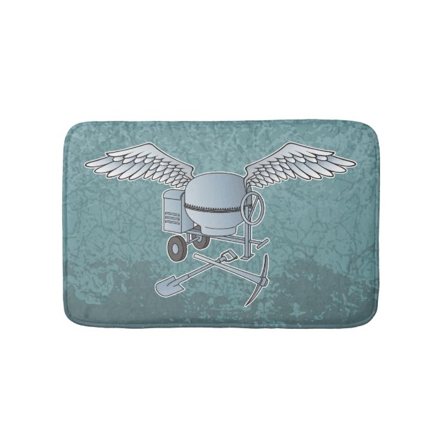 Tapis De Bain Mélangeur de béton bleu-gris (Devant)