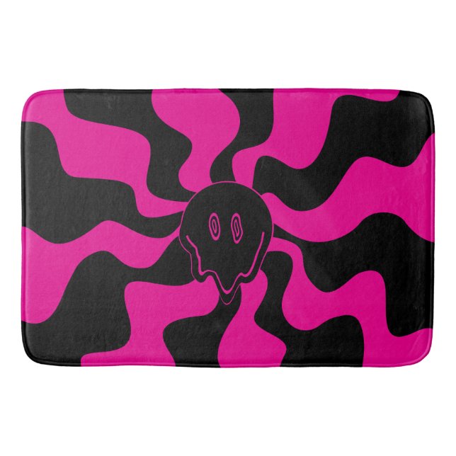 Tapis De Bain Melt de sourire - Magenta et noir (Devant)