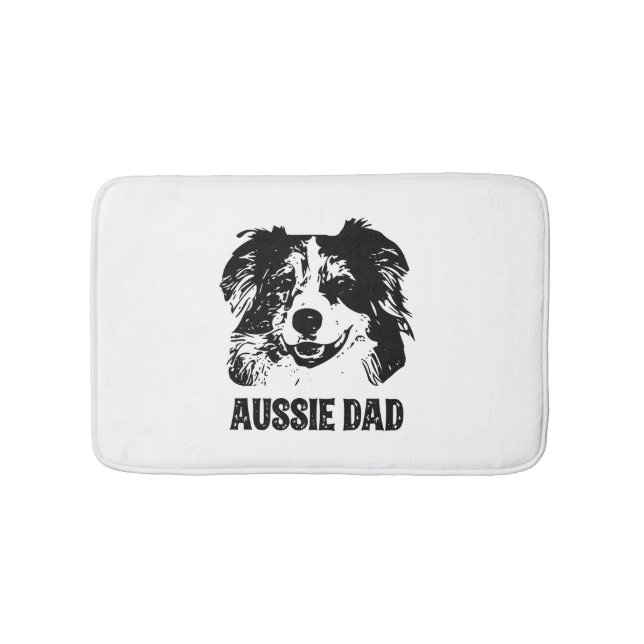 Tapis De Bain Mens Aussie Papa - Australian Shepherd Chien Papa (Devant)