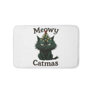 Tapis De Bain Meowy Catmas Chat lunatique