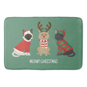 Tapis De Bain Meowy Christmas Cats