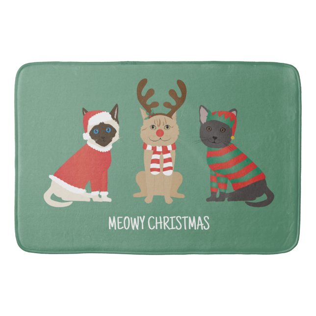 Tapis De Bain Meowy Christmas Cats (Devant)