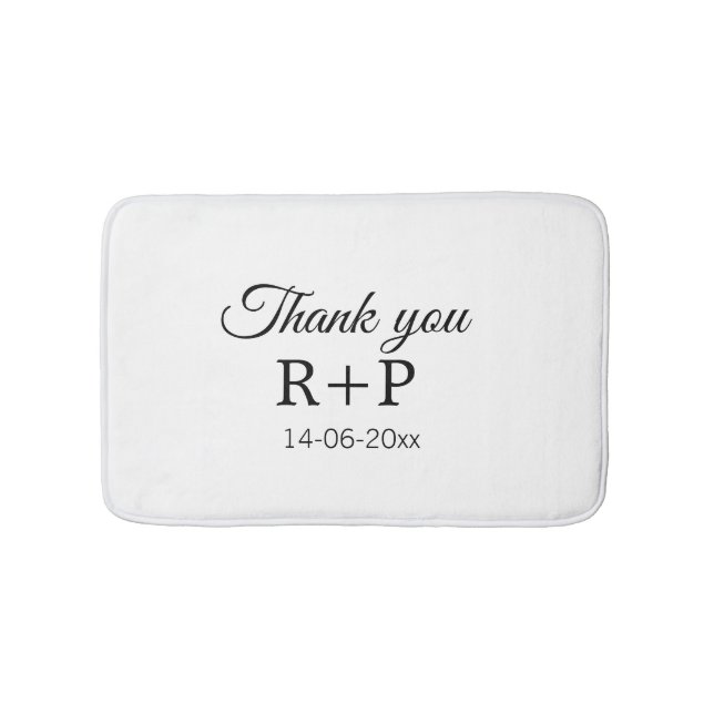 Tapis De Bain Merci d'ajouter l'initiale du nom du couple texte  (Devant)