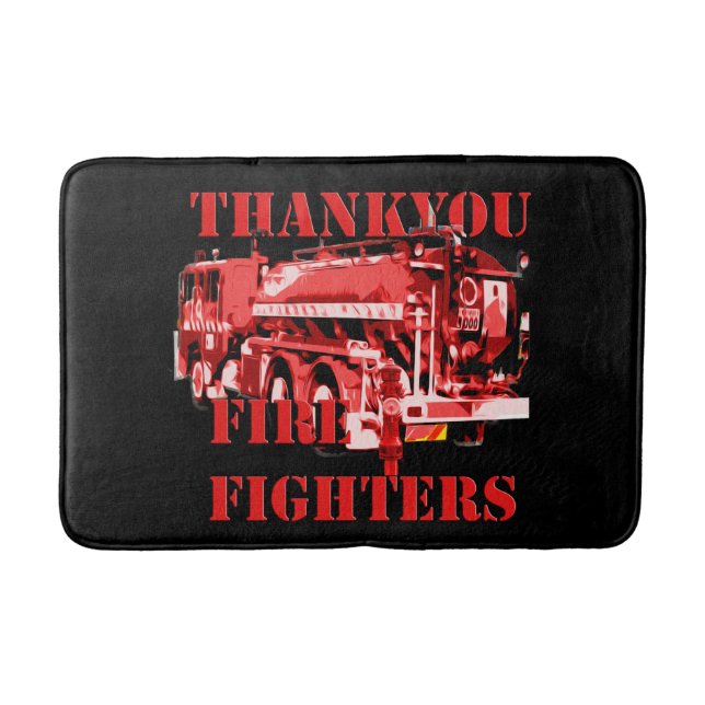 Tapis De Bain Merci Fire Fighters Fire Engine, (Devant)