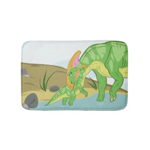 Tapis De Bain Mère et bébé parasaurolophus