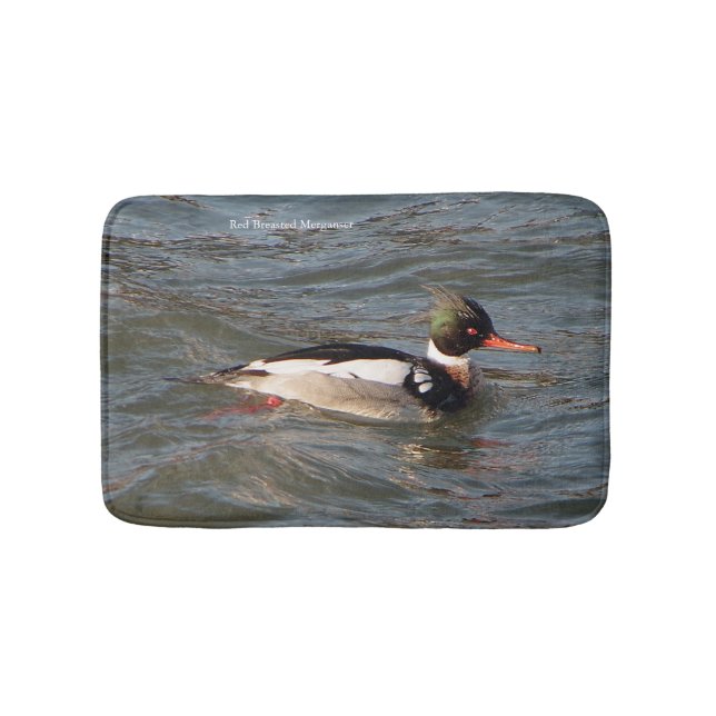 Tapis de bain Merganser à poitrine rouge (Devant)