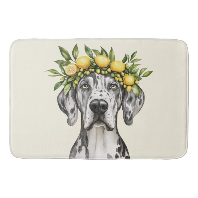 Tapis De Bain Merle Great Dane Chien Lemon Crown (Devant)