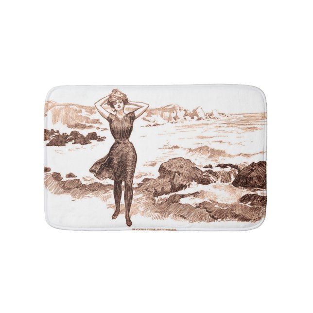 Tapis De Bain Mermaid Beach Gibson Girl Victorian Antique (Devant)
