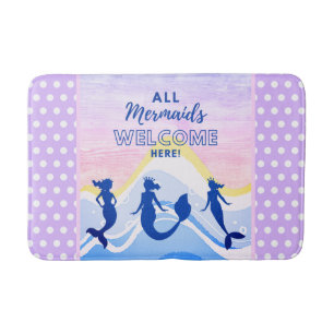 Tapis De Bain Mermaid Trio Tous les Sirènes Bienvenue Point