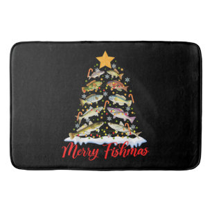 Tapis De Bain Merry Fishmas Funky Christmas Tree Lights Fish Fis