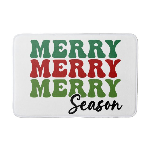 Tapis De Bain Merry Merry Merry Saison - Retro Holiday Art (Devant)
