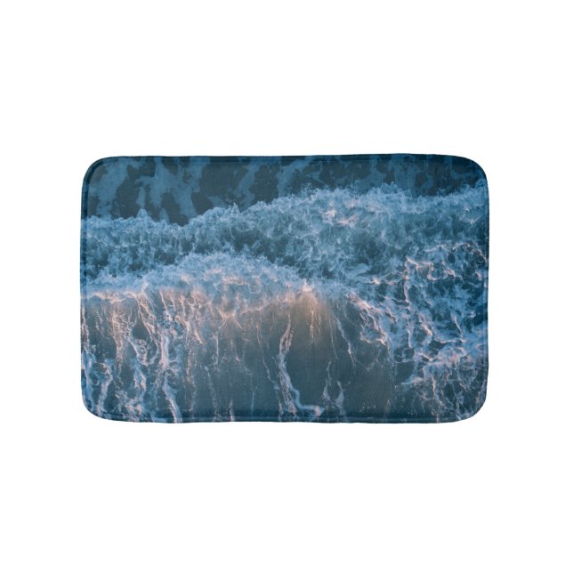 Tapis De Bain Merveilleuses Vagues Bleues (Devant)