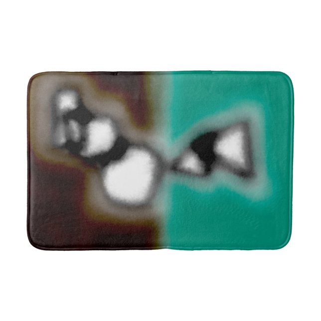 Tapis De Bain Message dans une bouteille : Brown Abstrait, Turqu (Devant)