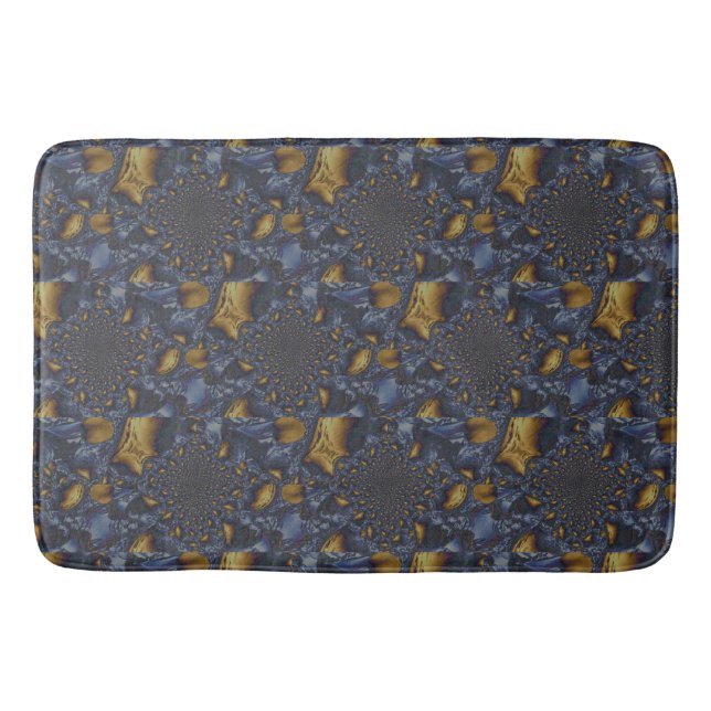 Tapis De Bain Métal Moulé or et argent bleu (Devant)
