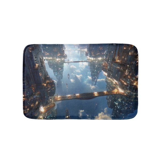 Tapis De Bain Métropole flottante dans le ciel (Devant)
