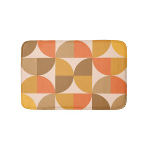 Tapis De Bain Mi-cercles orange et Brown du milieu du siècle