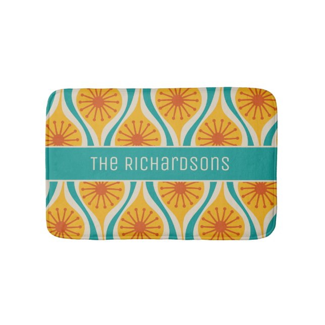 Tapis De Bain Mi-Siècle Moderne Atomique gouttes Rétro Personnal (Devant)