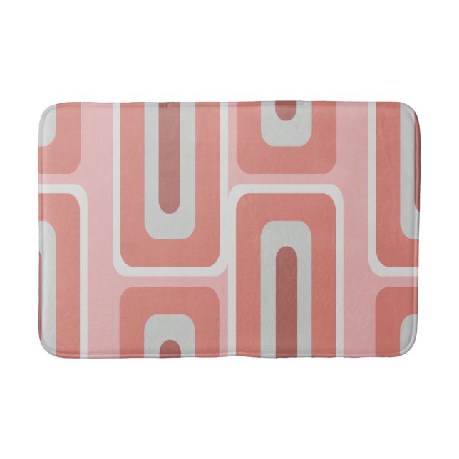 Tapis De Bain Mi-siècle moderne Long Rectangles Saumon rose (Devant)