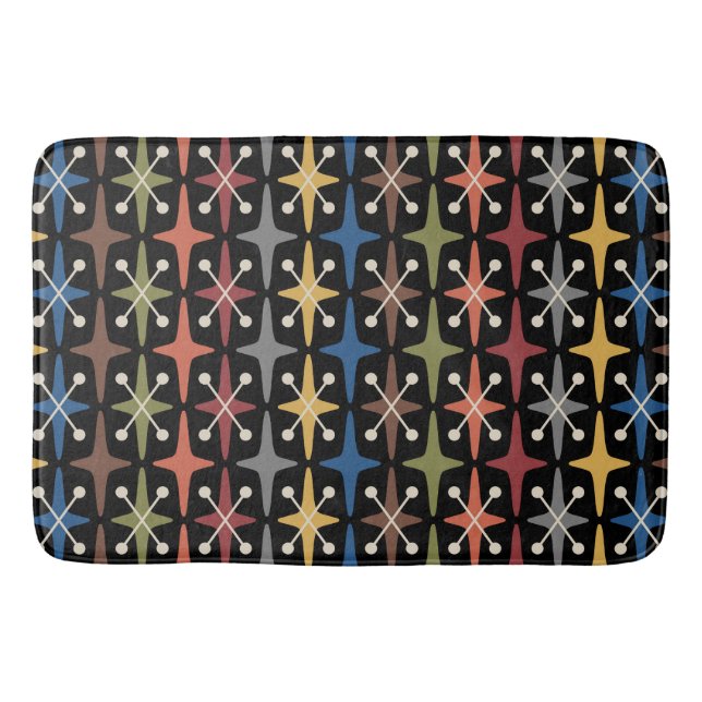 Tapis De Bain Mid Century Modern Starburst Pattern (Devant)