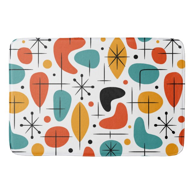 Tapis De Bain Mid Century Modern Starburst Pattern (Devant)