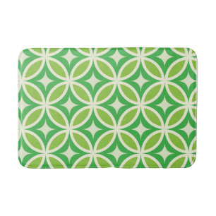 Tapis De Bain Mid-Century Moderne Green Starbursauts sur cercles