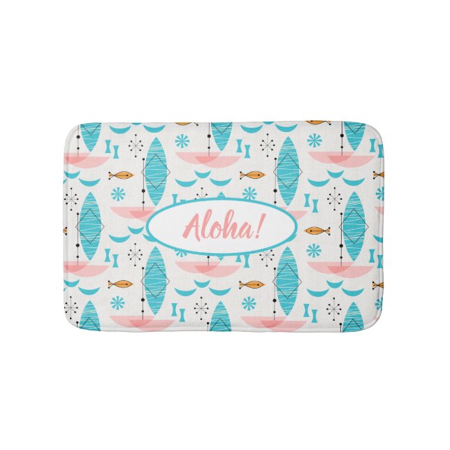 Tapis De Bain Mid Century Pink Catamaran (Devant)