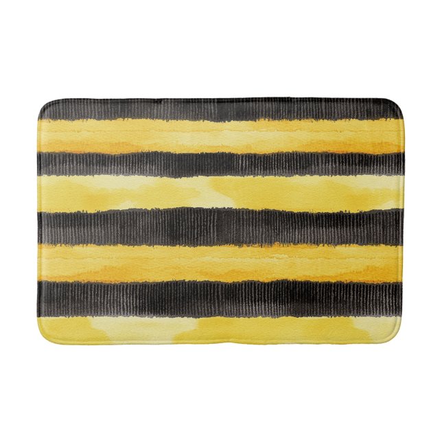 Tapis De Bain Miel Abeille Noir Or Jaune Noël (Devant)