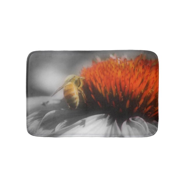 Tapis De Bain Miel Abeille Sur La Fleur De La Maisy Nature (Devant)