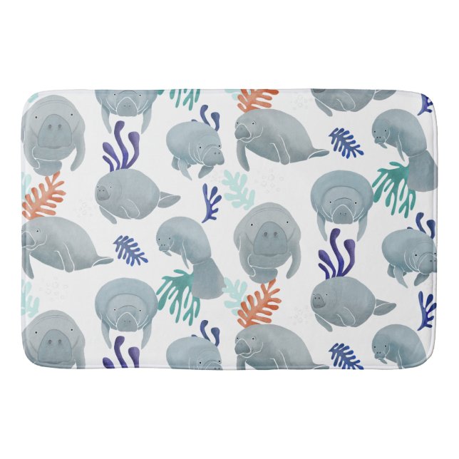 Tapis De Bain Mignées Manates Avec Motif Bulles (Devant)