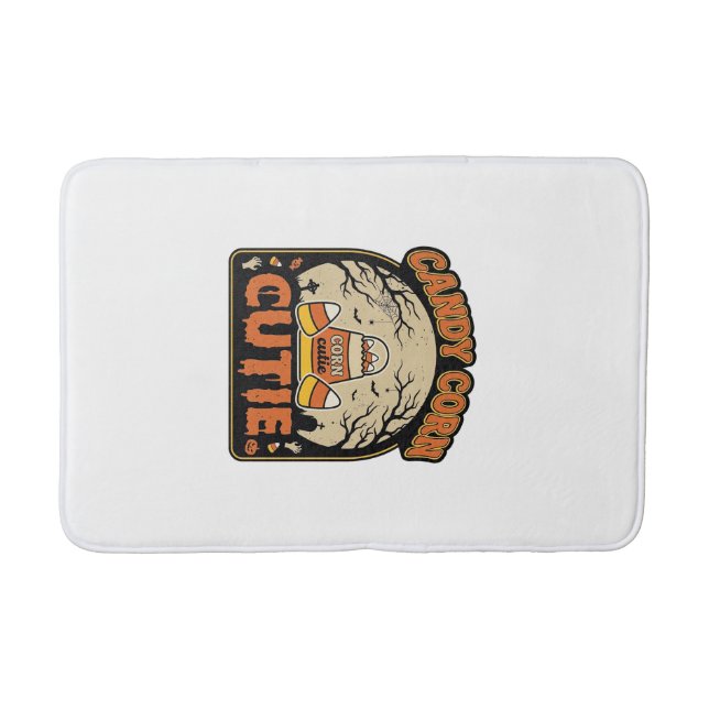 Tapis De Bain Mignon Bonbon de Maïs Design Vectoriel Halloween V (Devant)
