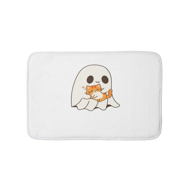 Tapis De Bain Mignon fantôme et chat, T-shirt classique Hallowee (Devant)