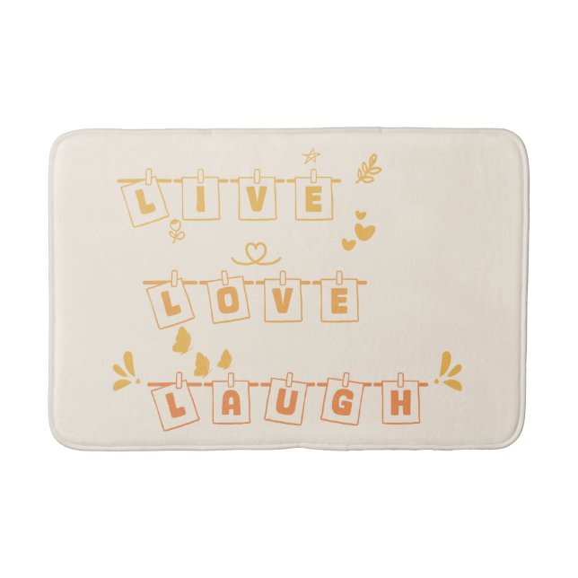 Tapis de bain mignon Live Love Laugh Notedry (Devant)