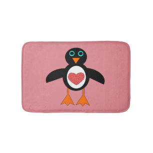 Tapis De Bain Mignonne Amour Coeur Pingouin Mat de bain
