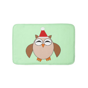 Tapis De Bain Mignonne Chouette de Noël