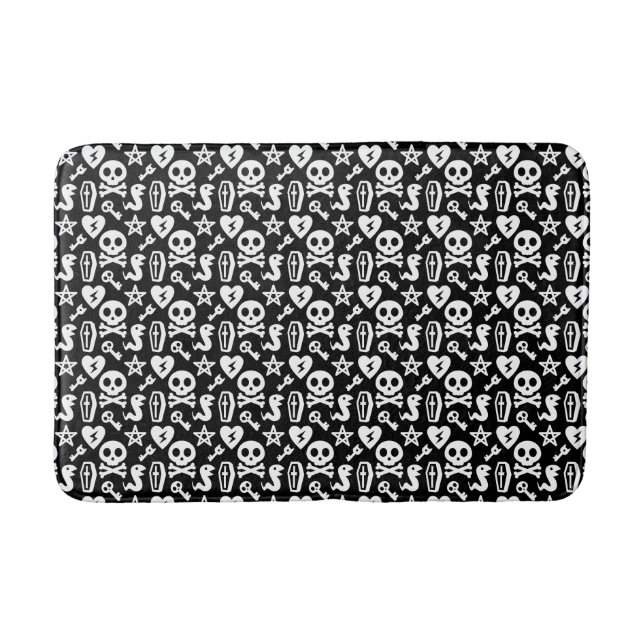 Tapis De Bain Mignonne Crâne Et Crossbones Motif Halloween (Devant)