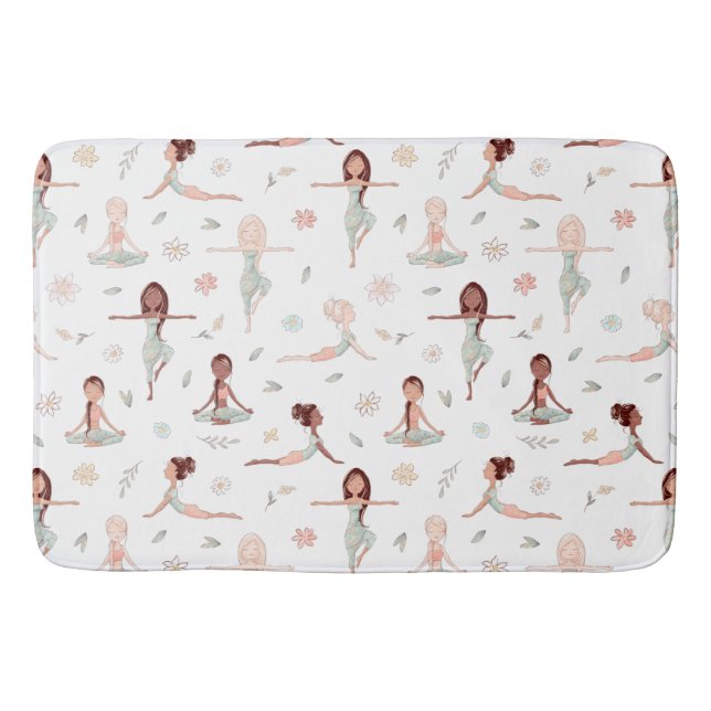 Tapis De Bain Mignonne Girls Zen Yoga Méditation Spirituelle Nam (Devant)