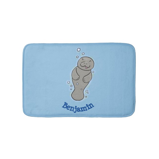 Tapis De Bain Mignonne manatée bébé avec bulles illustration (Devant)