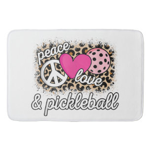 Tapis De Bain Mignonne Peace Love Pickleball Player Funny Pickle