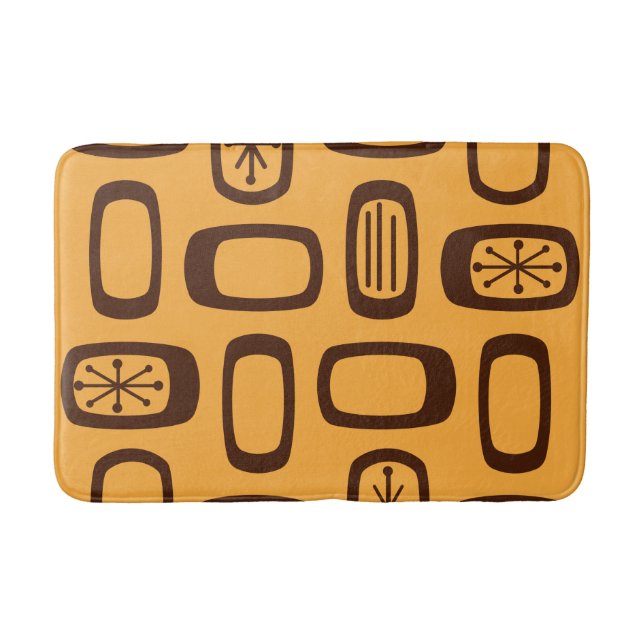 Tapis De Bain Milieu de siècle MCM Rectangles Arrondis Orange (Devant)