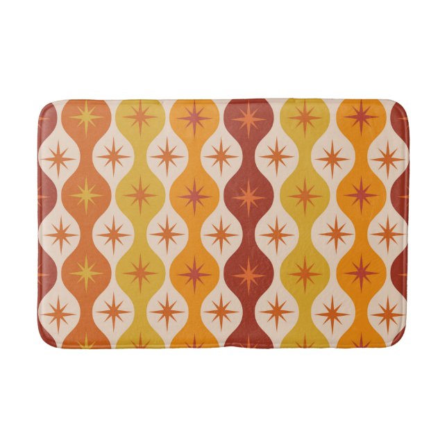 Tapis De Bain Milieu de siècle Orange Atomiques Explosion en for (Devant)