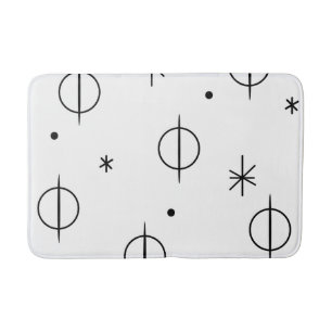 Tapis De Bain Milieu du siècle moderne Cercles Abstraits Étoiles