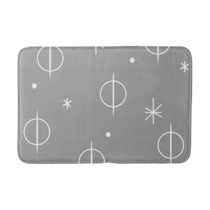 Tapis De Bain Milieu du siècle moderne Cercles Abstraits Étoiles